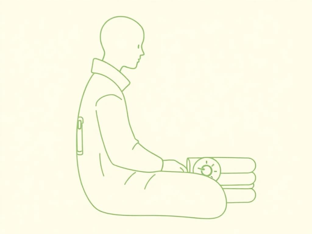 Illustration of a pressure dial and a folded towel beside the toilet